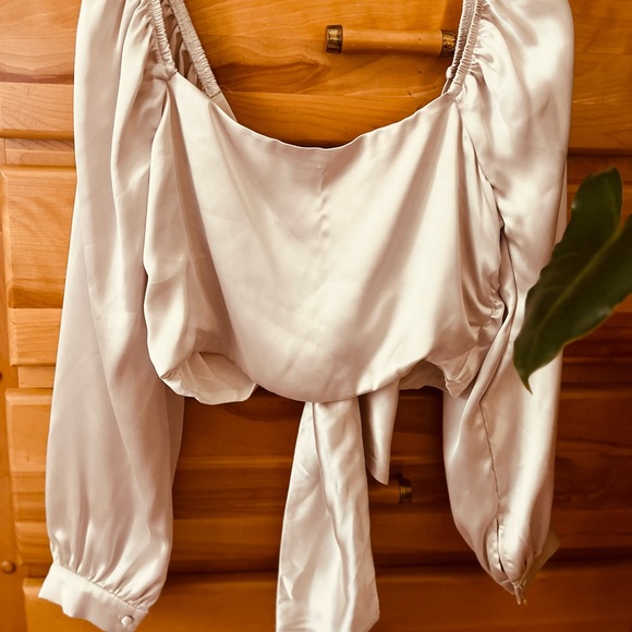 Dynamite Satin Blouse w/ Tie ✨ - Picture 5 of 5